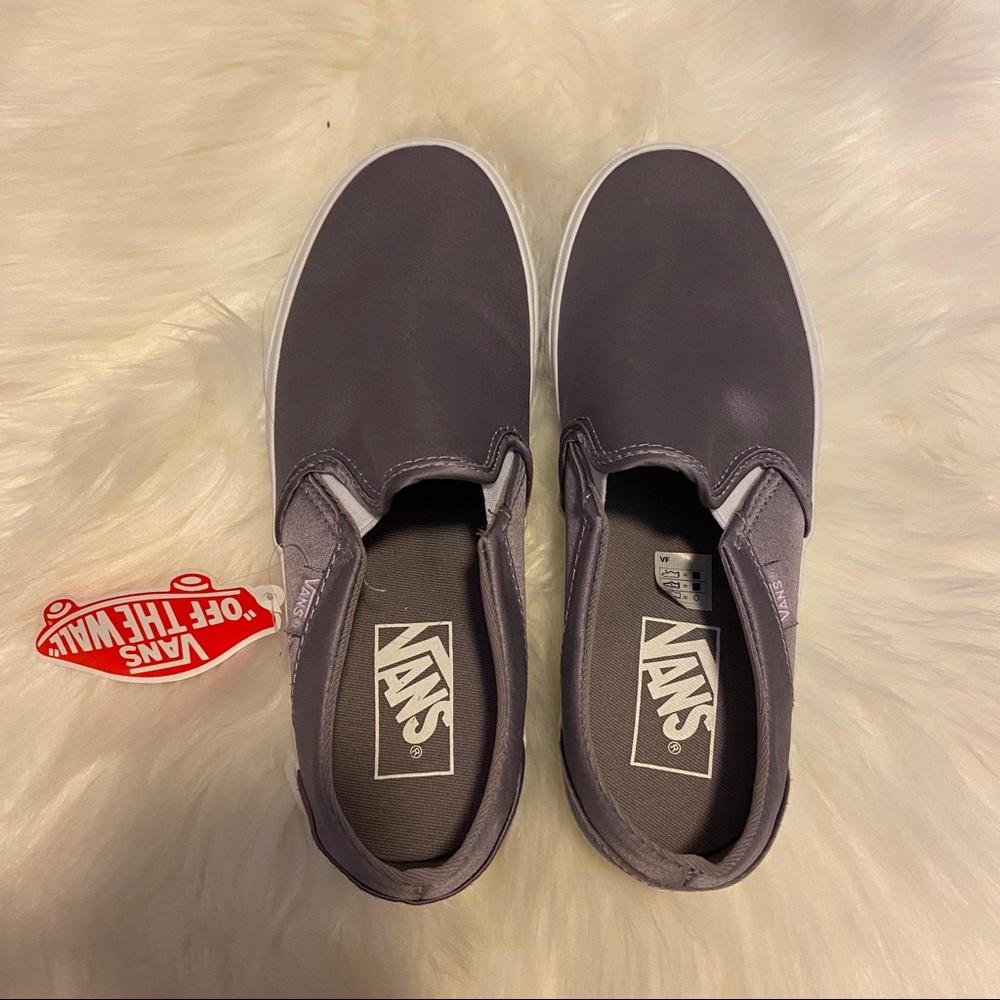 NEW! Satin slip on vans